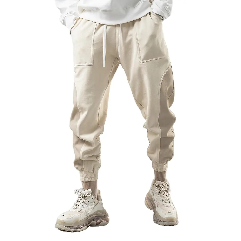 2022 unisex cotton sweat white linen train mens pleated comfort six pocket woven hip hop casual reflective golf pants
