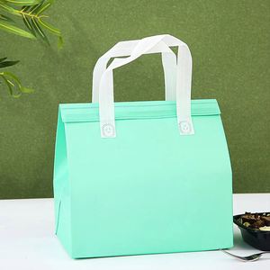 Sac d'emballage isotherme non tissé personnalisé avec logo pour café frais, thé au lait, dîner, fruits de mer, restaurant, nourriture à emporter - Product Image 2