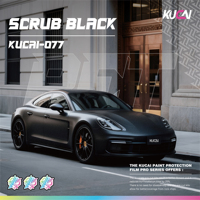 KUCAI 1.52*17m PET Scrub Black Vinyl Wrap Pelindung Cat Mobil Film Pelindung Cat Otomatis