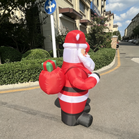 Père Noël gonflable de 1,80 m de haut, décoration de Noël avec ventilateur intégré, lumières alimentées par prise, résistant aux intempéries et durable