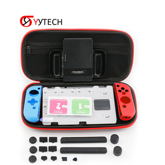 SYYTECH Game Console Bag Tool Kit Screen Protector Grip Silicon Case for Nintendo Switch NS Game Accessories