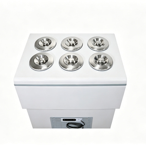 6 Barrels Pozzetti Gelato Cabinet Stainless Steel Commercial Back Bar Refrigerator Direct Cooling Mechanical <b>Thermostat</b> - Product Image 1