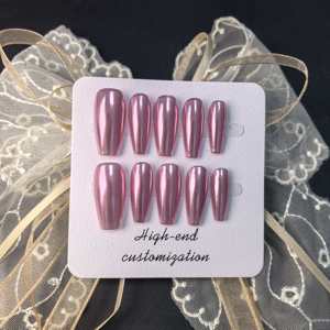 Usine En Gros De Mode Acrylique Presse sur Ongles À La Main De Luxe Bling Presse sur Ongles <span class=keywords><strong>Manucure</strong></span> Française sur 10 Pcs - Product Image 2