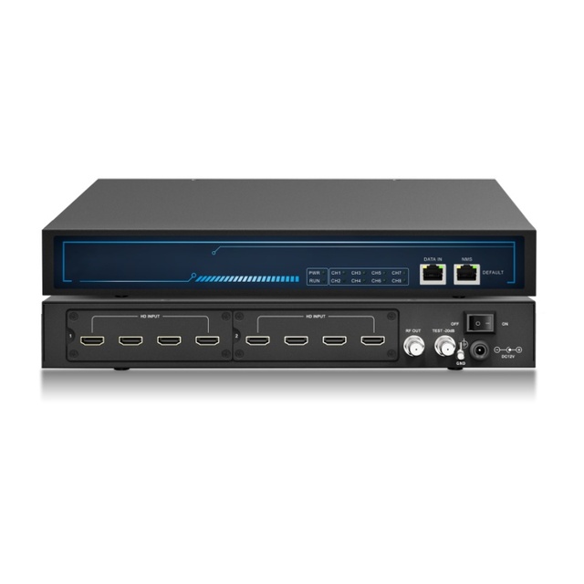 8 Channel HD MI to DVB-T2 Digital Modulator with H.264 Encoding