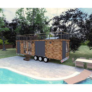 Maison mobile de <span class=keywords><strong>luxe</strong></span> pour roulottes, <span class=keywords><strong>voyage</strong></span> en plein air portable, camping, petite maison avec terrasse, maisons préfabriquées entièrement meublées, maisons de villégiature - Product Image 1