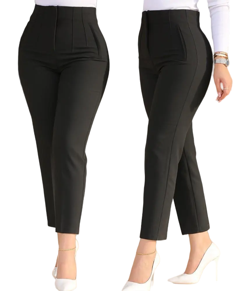 Slim fit ve elastik, rahat ve şık iş elbisesi zarif pansuman kadın pantolonları ofis bayan ile kalem pantolon pantolon