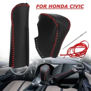 Automatic Gear <b>Shift</b> <b>Knob</b> Handbrake Leather Cover for Honda/Civic 8th Generation 2006 2007 2008 2009 2010 - Product Image 1
