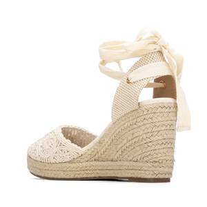Espadrilles pour femmes Xti, sandales compensées beiges, talon de 9 cm, taille 37 - Product Image 3