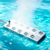 Brumisateur ultrasonique à 10 têtes, atomiseur en acier inoxydable 304 avec transformateur étanche pour humidificateur de bassin paysager
