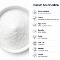 LCHBIO - L-Teanina 99% en Polvo Cristalino, Extracto de Té Verde, Extracción Supercrítica con CO2, Suplementos Dietéticos, Venta al Por Mayor de Fábrica