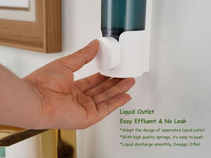 Vente en gros de distributeur mural de shampoing et de douche pour salle de bain, flacon en plastique avec presse à main, distributeur de savon à lessive, distributeur de shampoing et de savon - Product Image 5