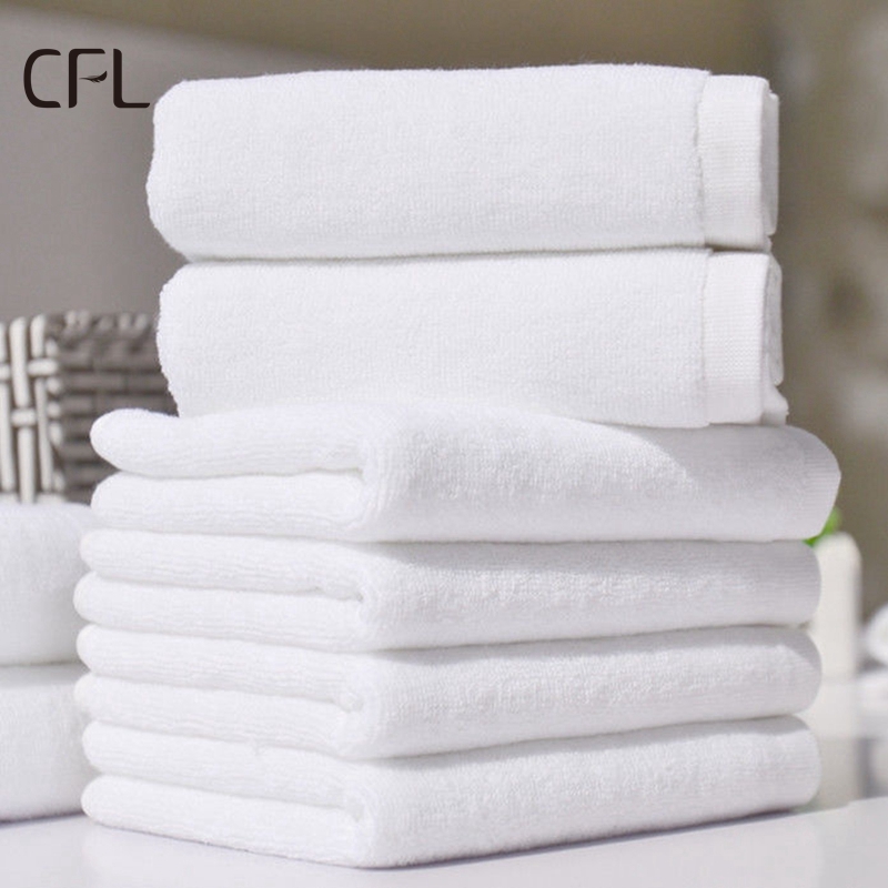 5 star hotel towels 100% cotton White Solid color Bath hand face Towel set Accept customization Embroidery Logo