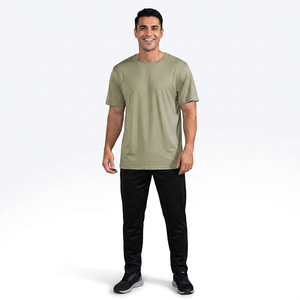 Vente en gros Nouveau style tendance T-shirts pour hommes de haute qualité 100% coton respirant Grande taille Uni Casual - Product Image 1