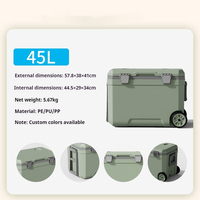 Glacière portable 45L avec roues pour extérieur, boîte isotherme pour camping, pique-nique et conservation des aliments