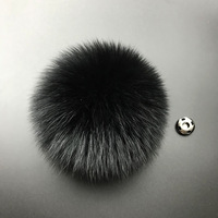 Pompon en fourrure de renard naturelle 10cm 11cm 12cm 13cm 14cm, véritable fourrure DIY avec élastique pour ski, extérieur, porte-clés