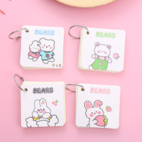 Bloc-notes mignons à motifs de dessins animés avec boucle à anneaux, designs colorés pour étudiants et usage au bureau