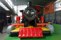 Structure de jeu gonflable de grande taille sur le thème du train vintage LilyToys pour les fêtes en plein air et les terrains de jeux pour enfants