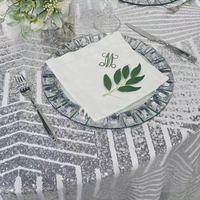 Nappe de table en dentelle brodée de sequins argentés pour mariage, banquet et salle de réception