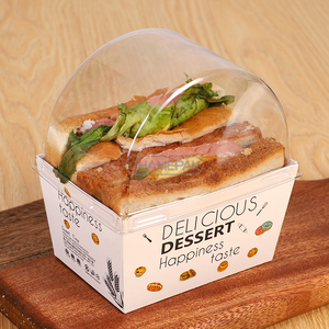 Tùy chỉnh bánh sandwich Posh để đi hộp nhà hàng giấy kraft thực phẩm bánh hộp Snack hộp - Product Image 4