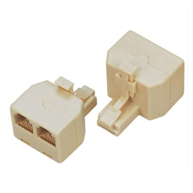 RJ11 Male 1 to 3 Female Modular T Adapter used for landline phone Cable Telephone 6P4C 3 Way Jack
