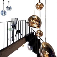 Lustre suspendu moderne nordique en acrylique effet lave, créatif pour îlot de cuisine et salle à manger