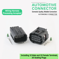 Connecteur adaptateur automobile rond mâle en laiton AIKO DJ7105Y-0.6-11 10P pour prise de radar de pare-chocs avant et arrière