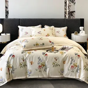 Home textile customized size cotton 128*68 pigment bedding sheet set cheap price