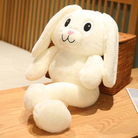 Peluche lapin vidéo tendance pour enfants, jouet amusant créatif anti-stress avec oreilles ajustables, poupée animale en peluche