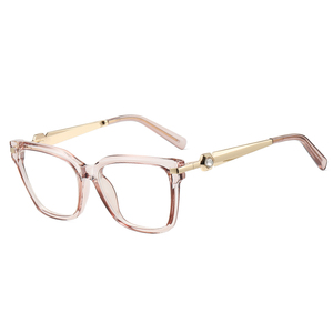 MS 92608 <span class=keywords><strong>Gafas</strong></span> <span class=keywords><strong>de</strong></span> Moda para Mujer con Protección Anti-Luz Azul, Montura Cuadrada Redonda con Detalles Hexagonales <span class=keywords><strong>de</strong></span> Cristal, Aptas para Lentes <span class=keywords><strong>Graduadas</strong></span> - Product Image 4