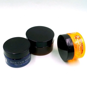 Custom Round Black PET <b>Plastic</b> <b>Jars</b> with Lids for Cosmetic & Skin Care Food Storage 8 oz Travel Containers - Product Image 2