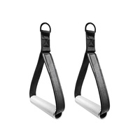 Accesorios de Gimnasio, Agarraderas Triangulares para Máquinas de Cable, de Aluminio con Correas de Cuero, Agarraderas de Fitness de Uso Universal Unisex