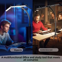 Lampe de bureau LED à double tête Senya-Pro, barre lumineuse à clipser pour écran, rechargeable par USB, contrôle tactile, intensité réglable, protection des yeux, lecture au bureau, CRI