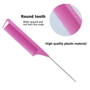 Toptan özel Logo pembe bebek tarak salonu saç stili ayrılık sıçan kuyruk kenar kontrol fırçası tarak stokta - Product Image 5