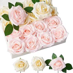 Décoration de mariage, arrangement floral artificiel, tête de fleur en soie rose pour la décoration de la maison et des fêtes, panneau floral - Product Image 1