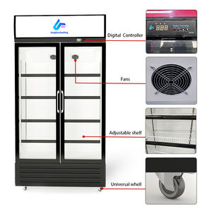 Réfrigérateur d'affichage de boissons refroidi par air <span class=keywords><strong>à</strong></span> double porte en verre verticale commerciale grande capacité avec numérique pour les supermarchés - Product Image 5