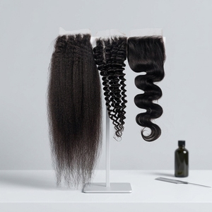 Capelli Brasiliani all'Ingrosso: Frontale con Chiusura in Pizzo HD, Lisci Afro/Ondulati Profondi, Capelli Umani Vergini Morbidi e Lisci, con Riga a Destra, Direttamente dalla Fabbrica - Product Image 3