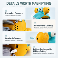 Jouet Crabe Rampant Rechargeable par USB avec Corps en ABS, Lumière LED, Musique et Capteur pour Chiots et Chatons pour Jeux Intérieurs