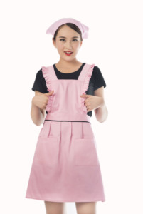 Grembiule da donna retrò e grazioso, in tela, per cucina, moda, cucinare, con logo personalizzabile, uniforme da chef, da cameriera per cucina e <span class=keywords><strong>bar</strong></span> - Product Image 2