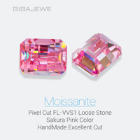 GIGAJEWE 3.5ct 7*9mm Pink Pixel Cut Moissanite Loose Stone Pierre de dureté de haute qualité avec de beaux pixels