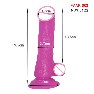 7.67 inç strapon kauçuk penis esaret kauçuk penis strapon erkek için seks shop FAAK 19.5cm mor yapay penis kemer strapon penis - Product Image 3
