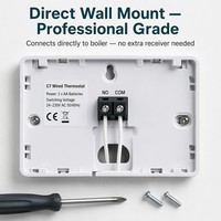 Termostato Electrónico con Cable, Duradero, Seguro y Flexible, Estilo Moderno de Mediados de Siglo, para Control de Calefacción en Hoteles, Hogares y Oficinas, Material PC+ABS, Gas