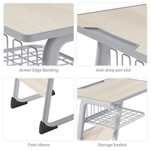 Sinh viên Bàn và ghế với kệ lưu trữ bằng gỗ hàng đầu khung kim loại lý tưởng cho các trường tiểu học lớp học - Product Image 3