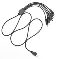 Câble de charge USB 5 en 1 avec fonction de charge rapide 3A blindage de tresse de veste en PVC pour Console de jeu SP/3DS/NDSLITE/WII U/PSP