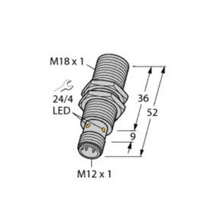 Sensor Inductivo TURCK BI5U-EM18-AN6X-H1141 M18 x 1 M12 x 1 IP67 Interruptor de Proximidad Metálico - Product Image 1