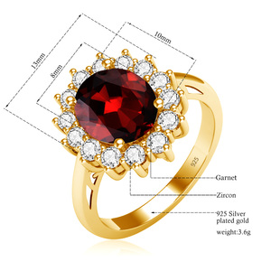 แหวนพลอย<span class=keywords><strong>โกเมน</strong></span>สังเคราะห์925เงินสเตอร์ลิงทำด้วยมือไม่เหมือนใครแหวนคริสตัลคลาสสิกสำหรับงานแต่งงานแหวนผู้หญิง - Product Image 6