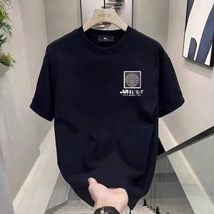 T-shirt da uomo a maniche corte estiva in puro cotone, di tendenza nazionale, alla moda, casual, best-seller, versatile, pesante, girocollo, con stampa cartoon - Product Image 4
