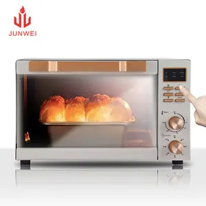 Junwei big forno factory price 50l 60 liters transparent glass multifunctional rotisserie oven Mirror cake electric oven