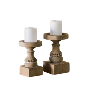 Candelabros de madera de mango hechos a mano Candelabros de pilar de madera más vendidos Candelabros de madera para sala de estar - Product Image 5