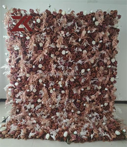 Panneaux muraux de fleurs artificielles en soie ZKAI OEM, luxueux et magnifiques, roses bleues 3D, pour toile de fond de mariage - Product Image 4