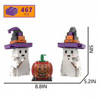 Ensemble de blocs de construction en plastique DIY personnalisés avec son et lumière pour Halloween, pour exposition et cadeaux de fêtes
